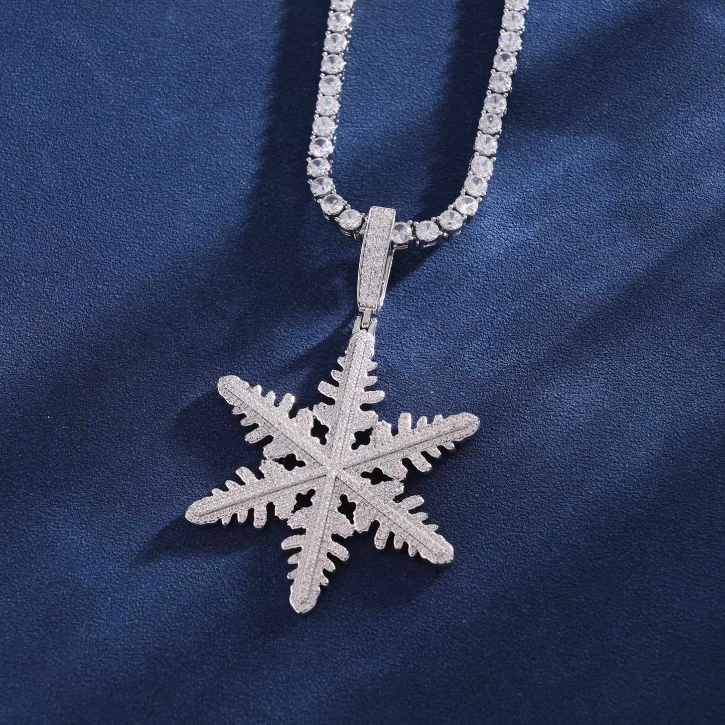 VVS Moissanite & 925 Sterling Silver - Snowflake Iced Out