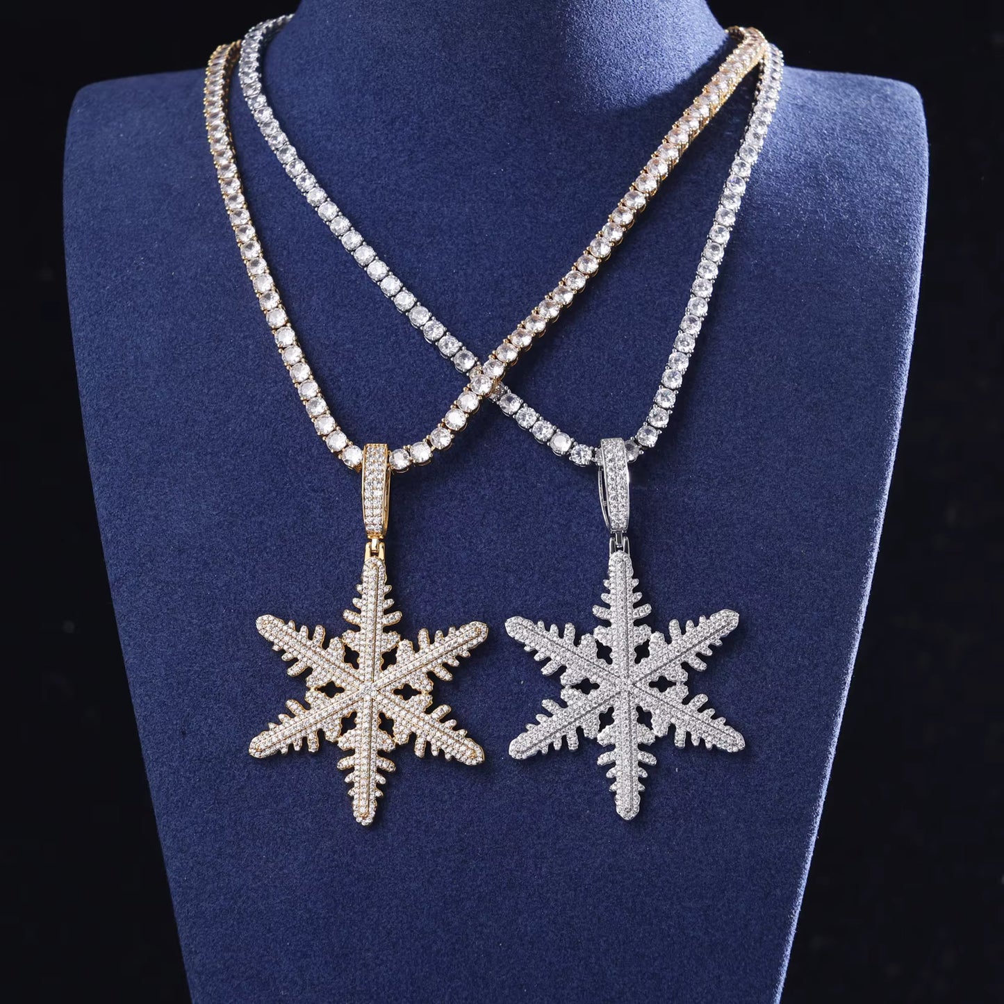 VVS Moissanite & 925 Sterling Silver - Snowflake Iced Out