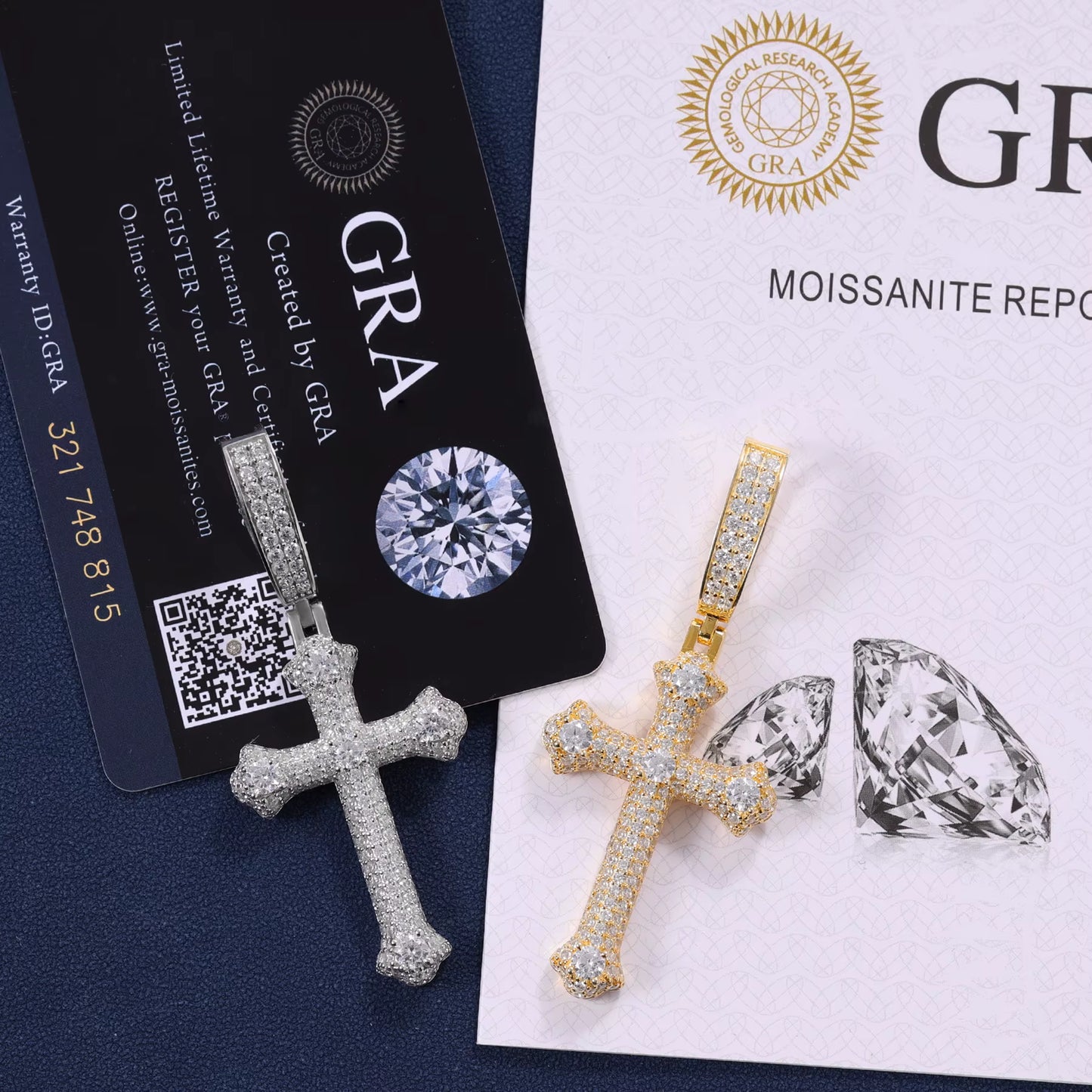 VVS Moissanite & 925 Sterling Silver - Luxury Cross Thorns