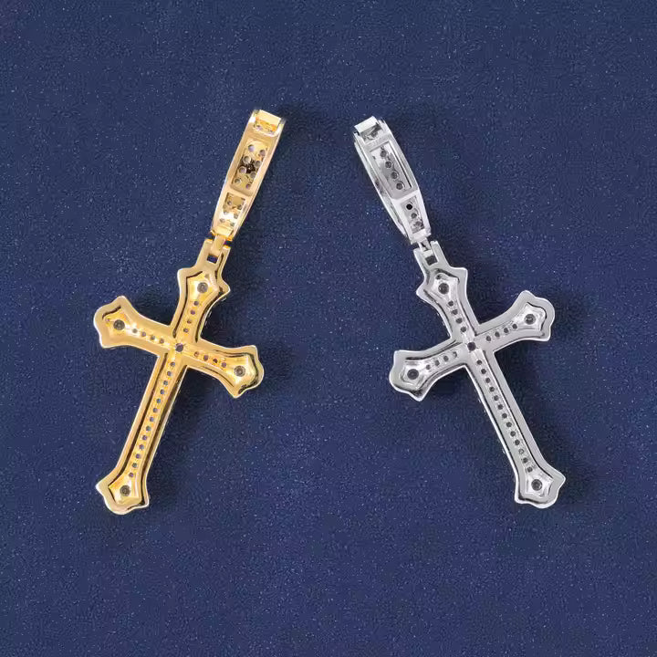VVS Moissanite & 925 Sterling Silver - Luxury Cross Thorns