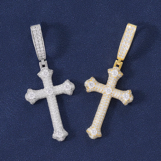 VVS Moissanite & 925 Sterling Silver - Luxury Cross Thorns